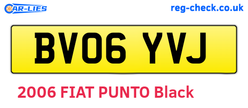 BV06YVJ are the vehicle registration plates.