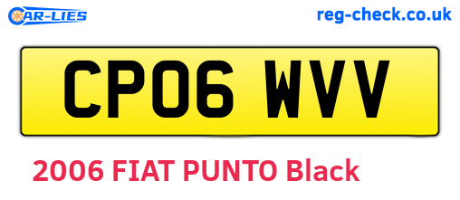 CP06WVV are the vehicle registration plates.