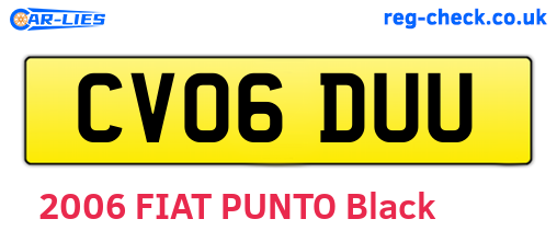 CV06DUU are the vehicle registration plates.