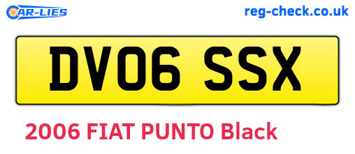 DV06SSX are the vehicle registration plates.