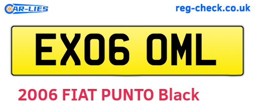 EX06OML are the vehicle registration plates.