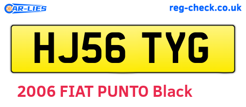 HJ56TYG are the vehicle registration plates.