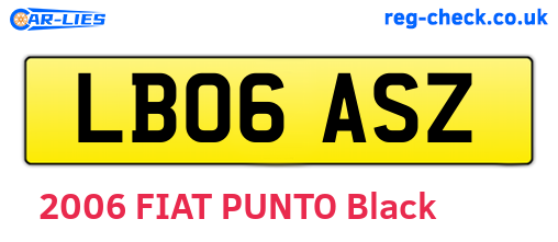 LB06ASZ are the vehicle registration plates.