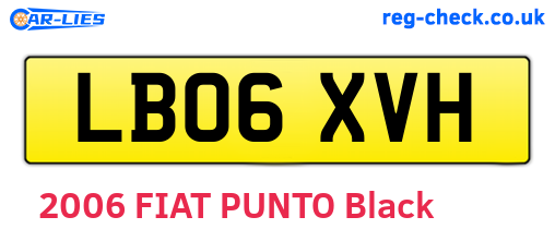 LB06XVH are the vehicle registration plates.