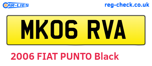 MK06RVA are the vehicle registration plates.