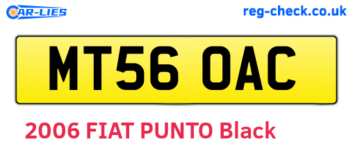 MT56OAC are the vehicle registration plates.