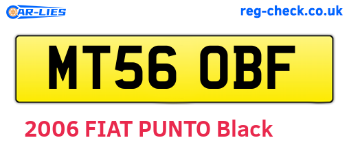 MT56OBF are the vehicle registration plates.