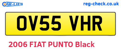 OV55VHR are the vehicle registration plates.