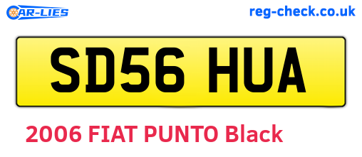 SD56HUA are the vehicle registration plates.