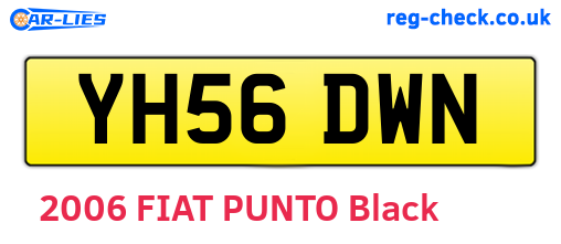 YH56DWN are the vehicle registration plates.