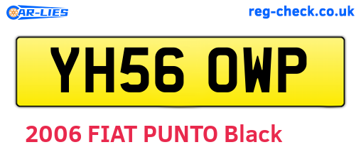 YH56OWP are the vehicle registration plates.