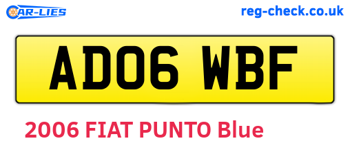 AD06WBF are the vehicle registration plates.