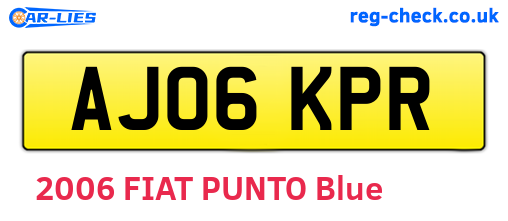 AJ06KPR are the vehicle registration plates.