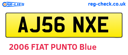 AJ56NXE are the vehicle registration plates.