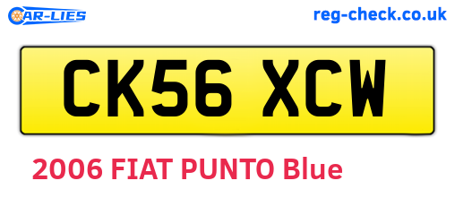 CK56XCW are the vehicle registration plates.