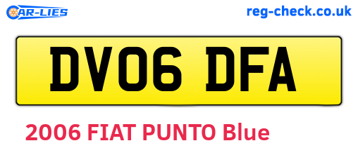 DV06DFA are the vehicle registration plates.