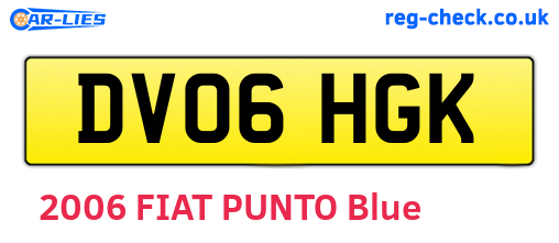DV06HGK are the vehicle registration plates.