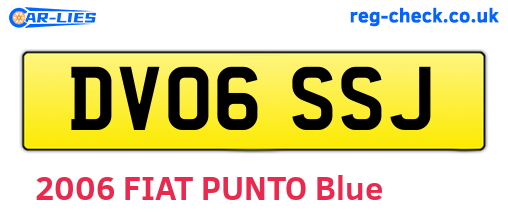 DV06SSJ are the vehicle registration plates.