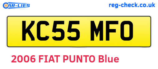 KC55MFO are the vehicle registration plates.