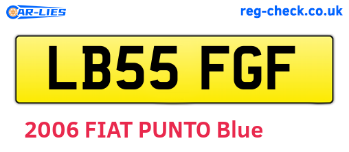 LB55FGF are the vehicle registration plates.
