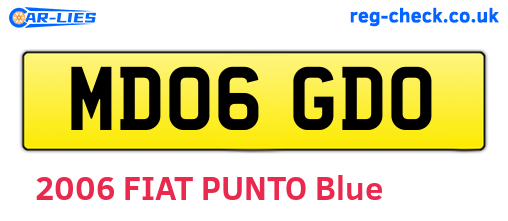 MD06GDO are the vehicle registration plates.
