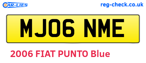 MJ06NME are the vehicle registration plates.