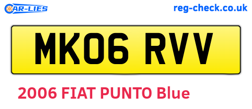 MK06RVV are the vehicle registration plates.