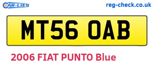 MT56OAB are the vehicle registration plates.