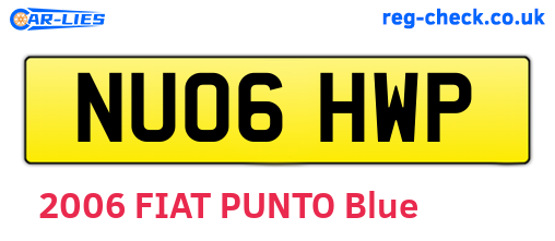 NU06HWP are the vehicle registration plates.