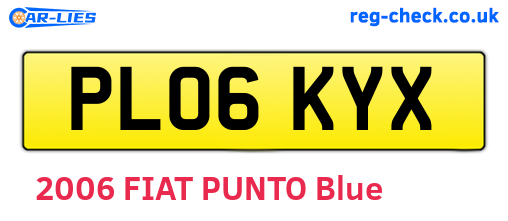 PL06KYX are the vehicle registration plates.