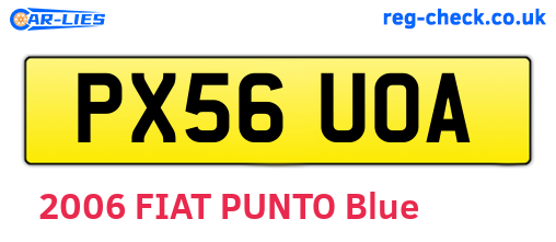 PX56UOA are the vehicle registration plates.