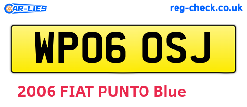 WP06OSJ are the vehicle registration plates.
