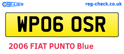 WP06OSR are the vehicle registration plates.