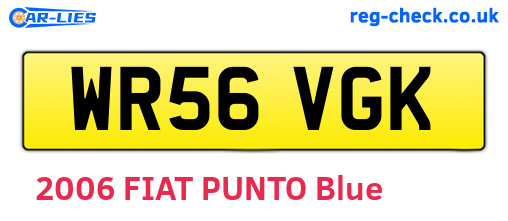 WR56VGK are the vehicle registration plates.