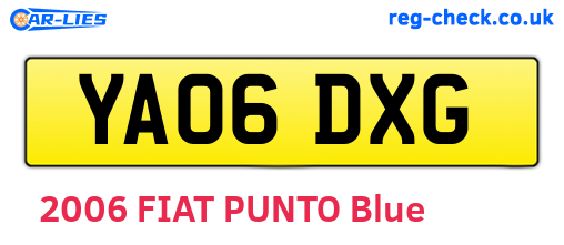 YA06DXG are the vehicle registration plates.