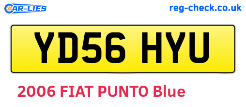 YD56HYU are the vehicle registration plates.