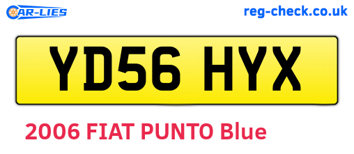 YD56HYX are the vehicle registration plates.
