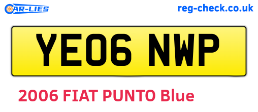 YE06NWP are the vehicle registration plates.