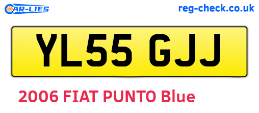 YL55GJJ are the vehicle registration plates.