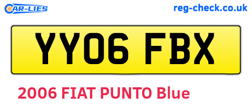 YY06FBX are the vehicle registration plates.