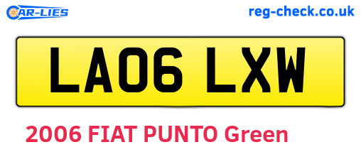 LA06LXW are the vehicle registration plates.
