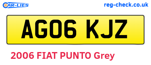 AG06KJZ are the vehicle registration plates.
