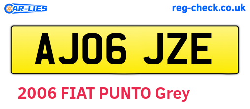 AJ06JZE are the vehicle registration plates.