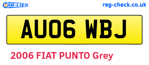 AU06WBJ are the vehicle registration plates.