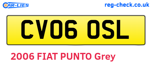CV06OSL are the vehicle registration plates.