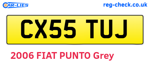 CX55TUJ are the vehicle registration plates.