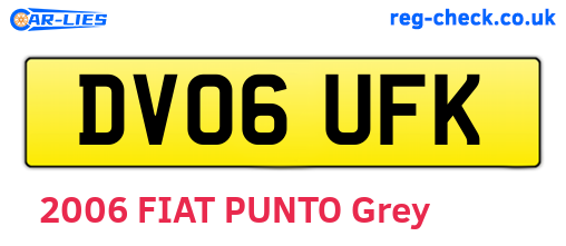 DV06UFK are the vehicle registration plates.