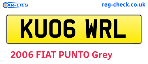 KU06WRL are the vehicle registration plates.