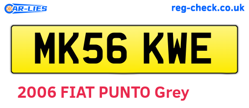MK56KWE are the vehicle registration plates.