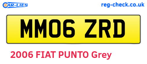 MM06ZRD are the vehicle registration plates.